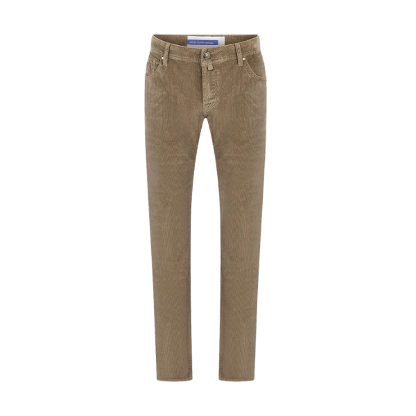 Pantalon Jean slim JACOB COHEN Nick coton velours côtelé vert kaki