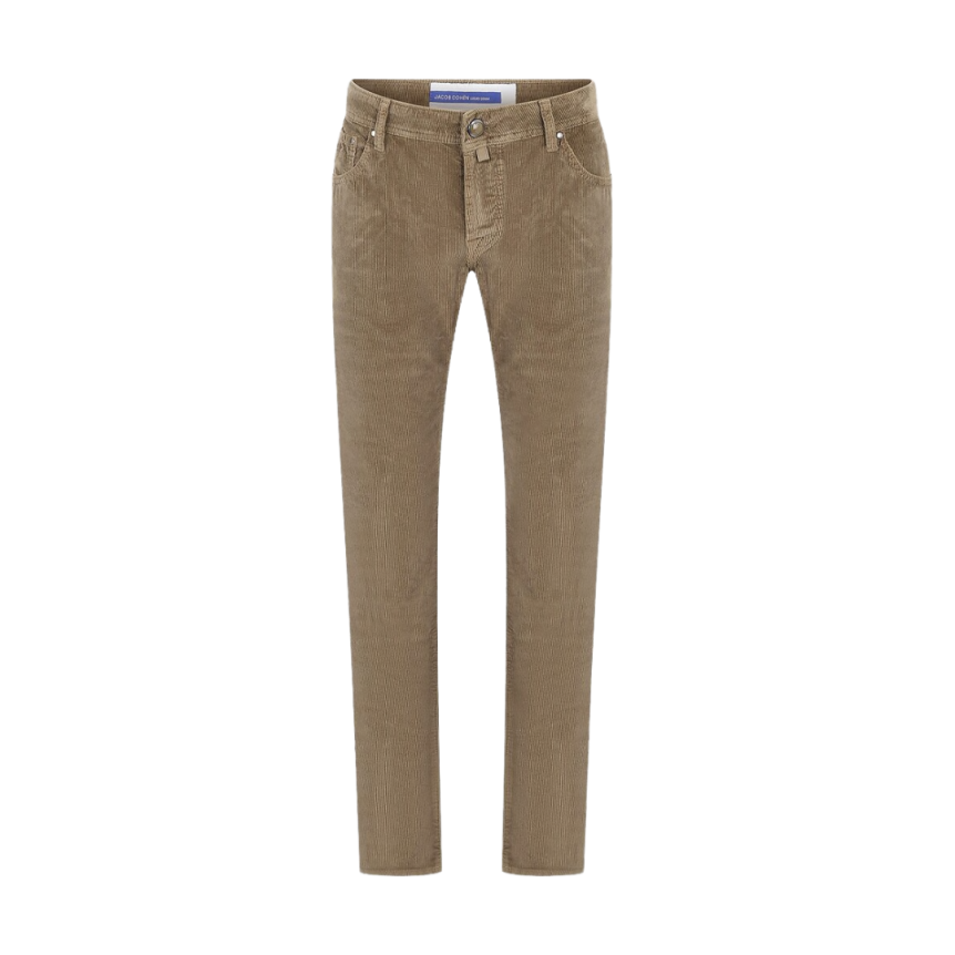 Pantalon Jean slim JACOB COHEN Nick coton velours côtelé vert kaki