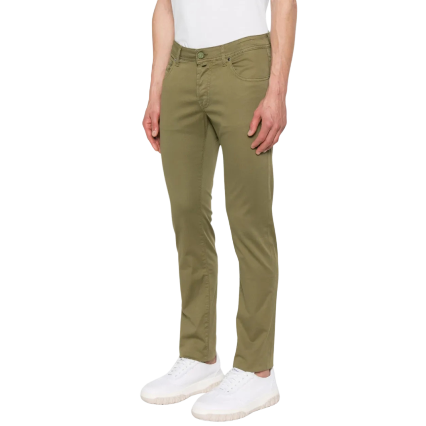 Pantalon JACOB COHEN Nick toile coton vert kaki