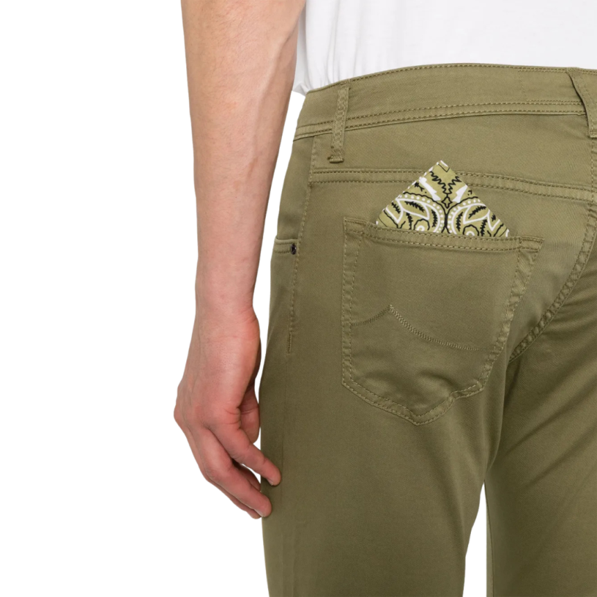Pantalon JACOB COHEN Nick toile coton vert kaki