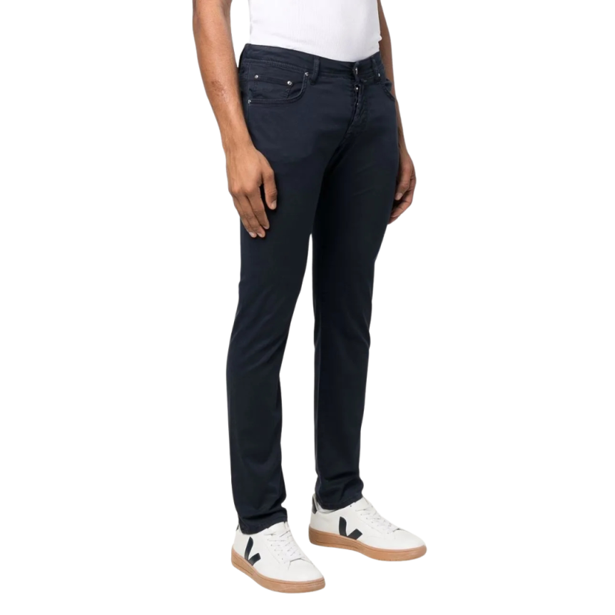 Pantalon JACOB COHEN Nick toile coton bleu marine