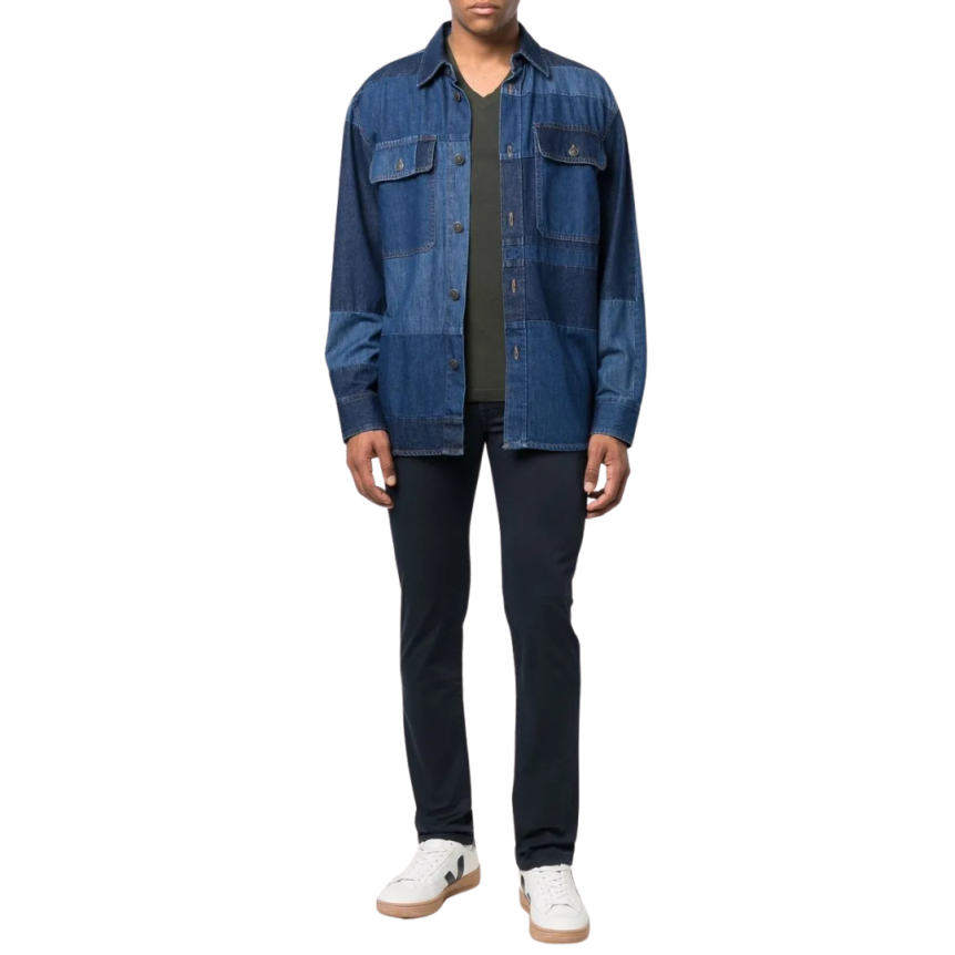 Pantalon JACOB COHEN Nick toile coton bleu marine