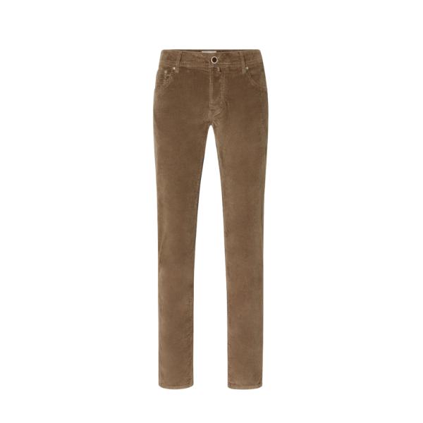 Pantalon Jean slim JACOB COHEN Nick coton velours côtelé marron