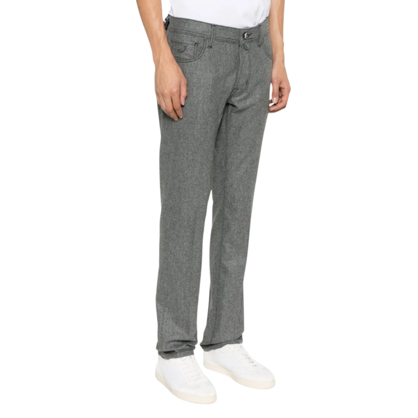 Pantalon JACOB COHEN Nick flanelle laine gris anthracite