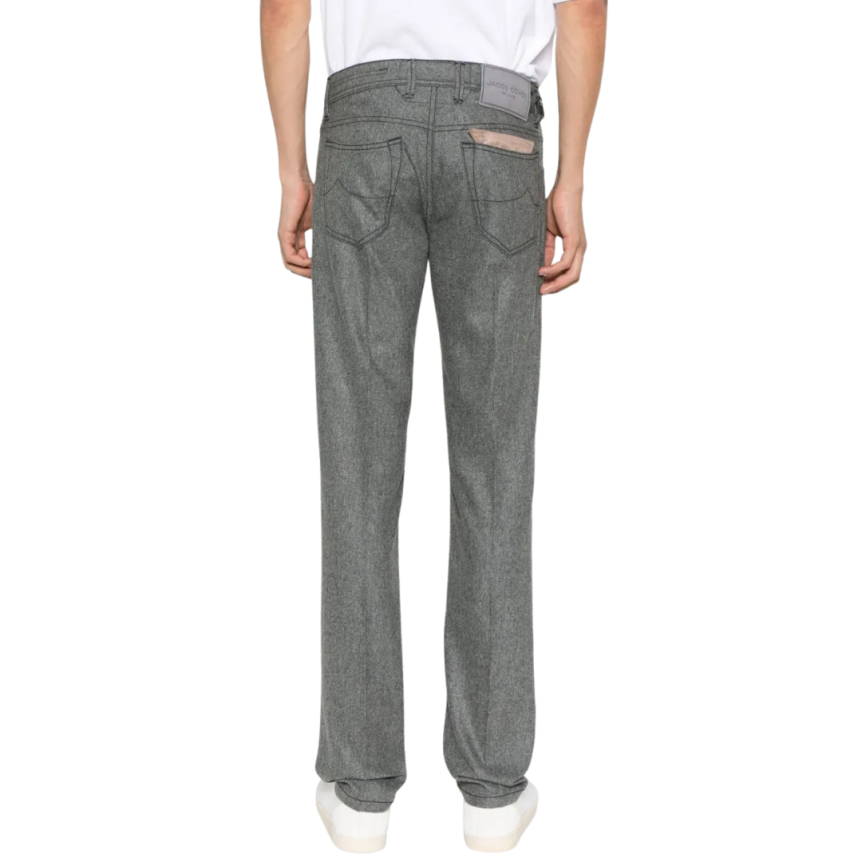 Pantalon JACOB COHEN Nick flanelle laine gris anthracite