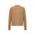 Pull col rond maille laine alpaga camel broderie Ami