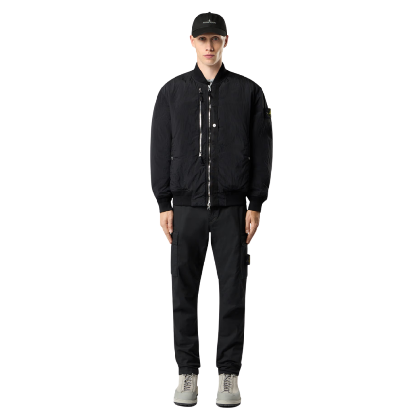 Pantalon regular STONE ISLAND coton noir