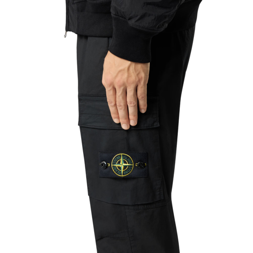 Pantalon regular STONE ISLAND coton noir