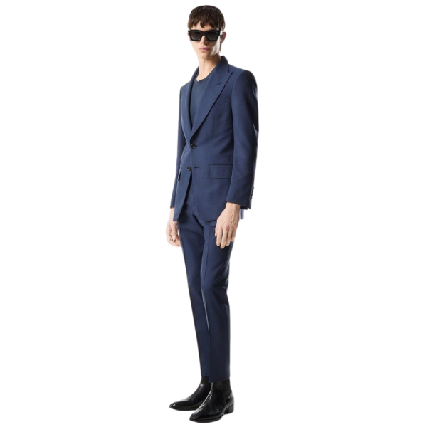 Costume pantalon TOM FORD soie bleu