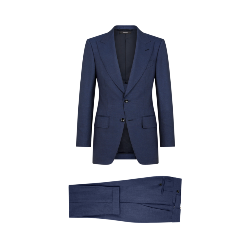 Costume pantalon TOM FORD soie bleu