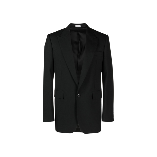 Veste costume ALEXANDER MCQUEEEN col flèche laine noire