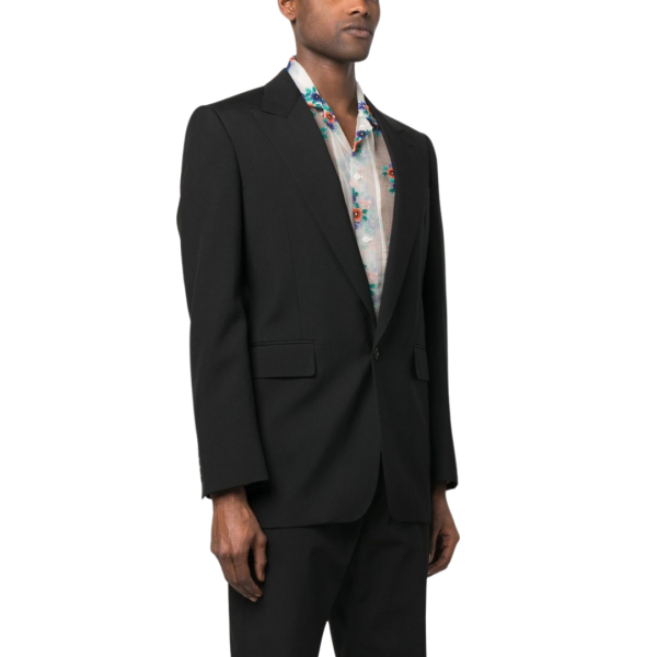 Veste costume ALEXANDER MCQUEEEN col flèche laine noire