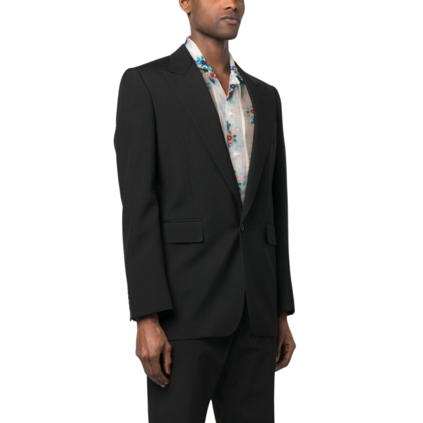 Veste costume ALEXANDER MCQUEEEN col flèche laine noire