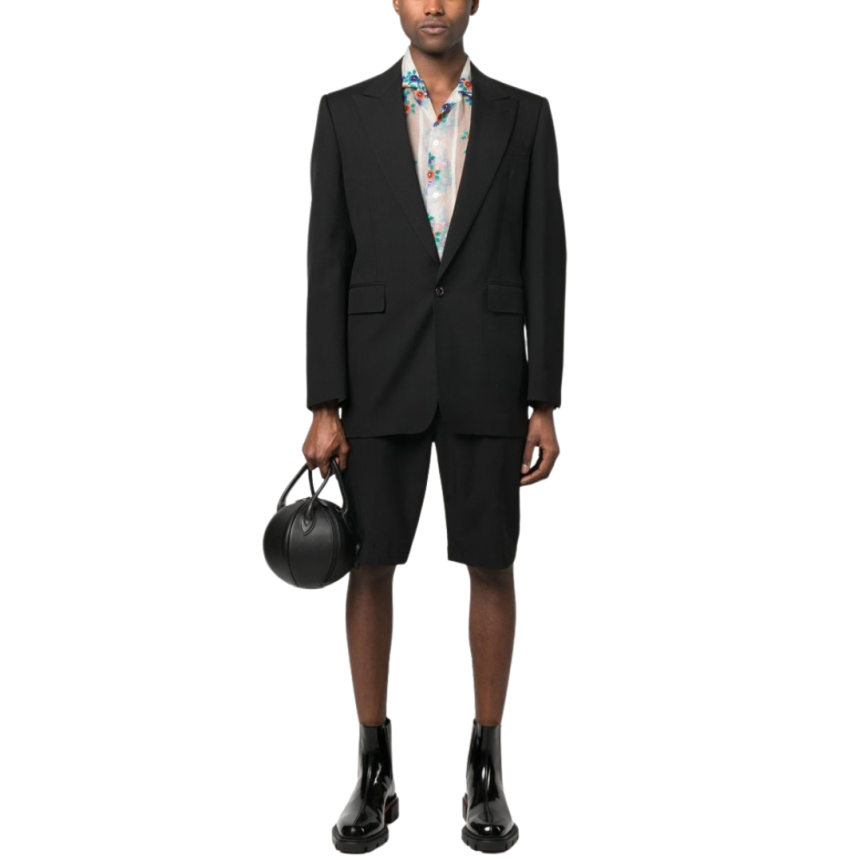 Veste costume ALEXANDER MCQUEEEN col flèche laine noire