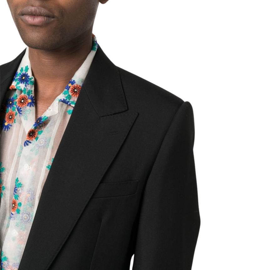 Veste costume ALEXANDER MCQUEEEN col flèche laine noire