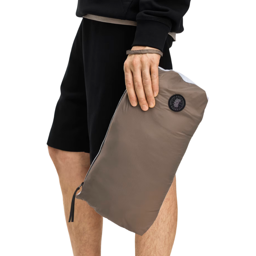 Blouson veste zippée à capuche CANADA GOOSE Lodge Down Hoody nylon taupe