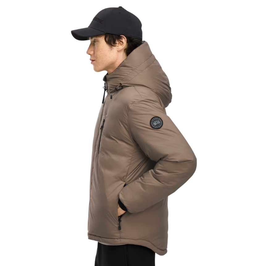 Blouson veste zippée à capuche CANADA GOOSE Lodge Down Hoody nylon taupe