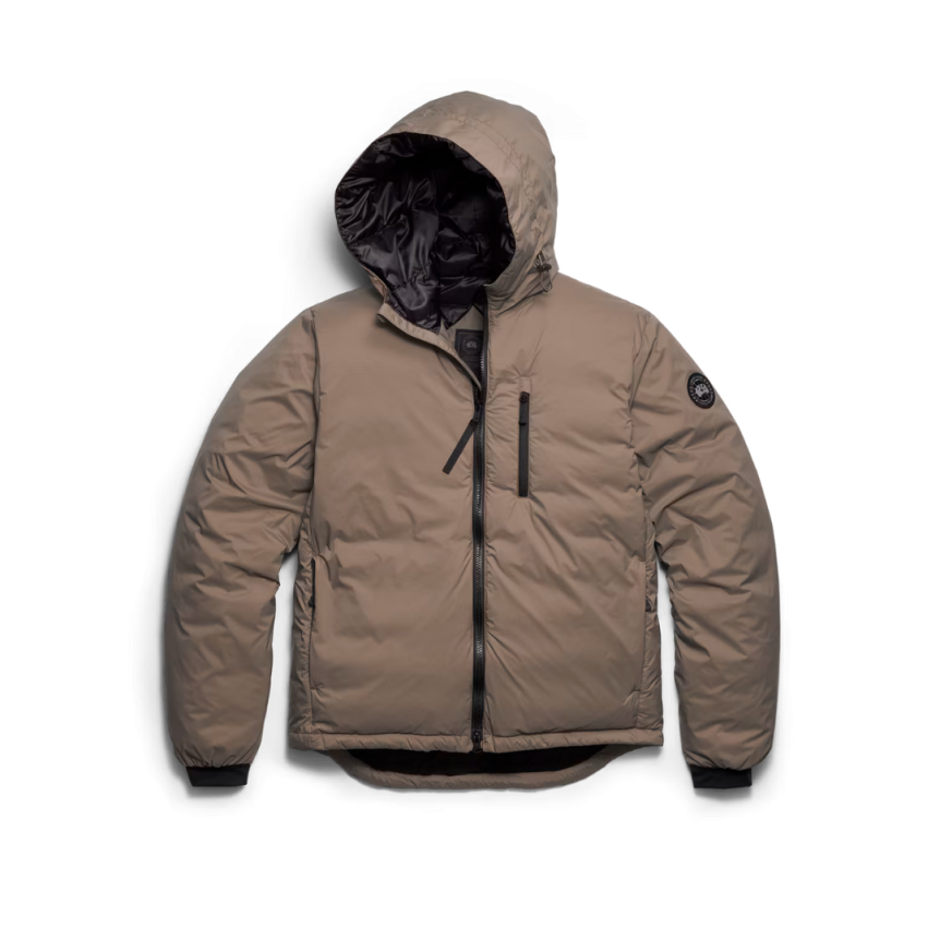 Blouson veste zippée à capuche CANADA GOOSE Lodge Down Hoody nylon taupe