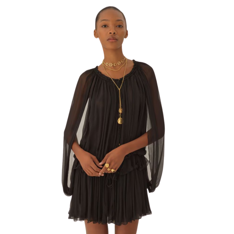 Mini robe cape froncée...