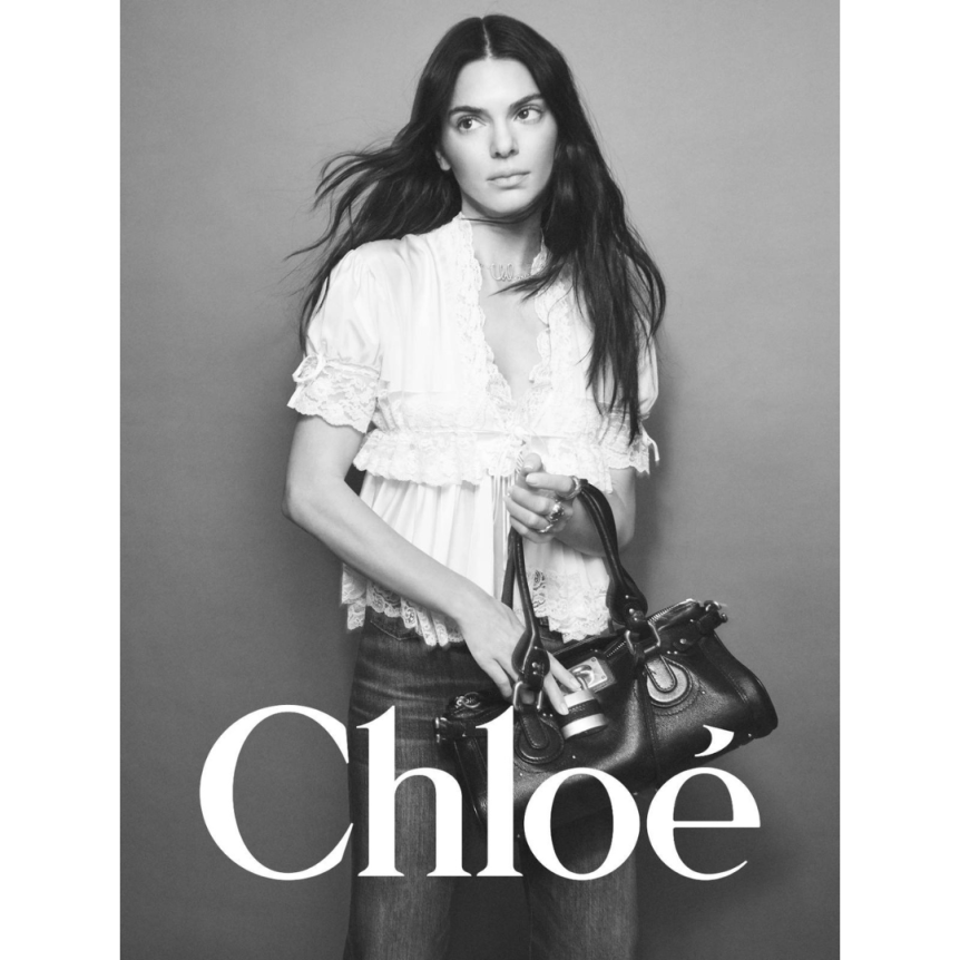 Sac porté main épaule CHLOE Paddington cuir noir cadenas doré