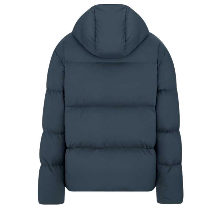 Doudoune matelassée DIOR à capuche CD Icon toile technique bleue