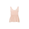 Top fluide sans manches froncé crêpe de chine soie bio rose