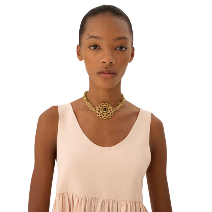 Top fluide CHLOE sans manches froncé crêpe de chine soie bio rose