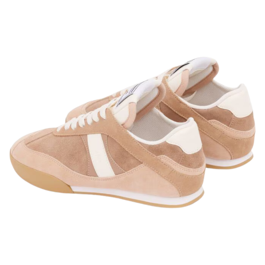 Basket basse CHLOE Kick resille cuir velours vieux rose