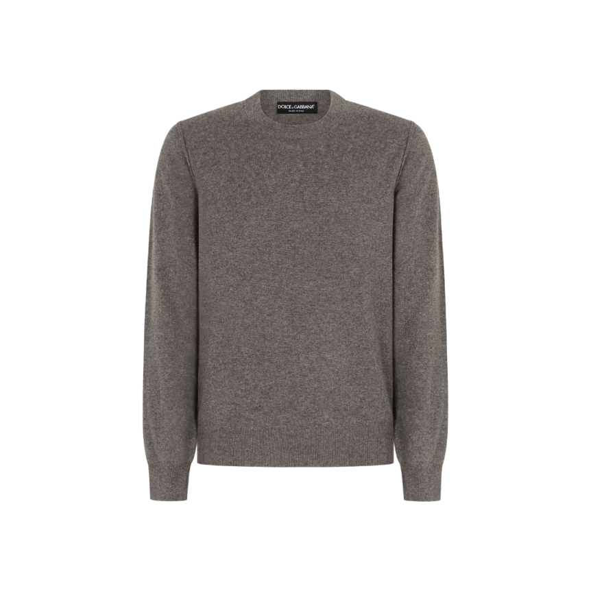 Pull col rond DOLCE & GABBANA cachemire gris