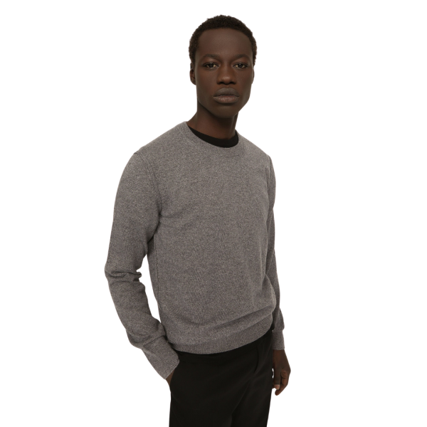 Pull col rond DOLCE & GABBANA cachemire gris