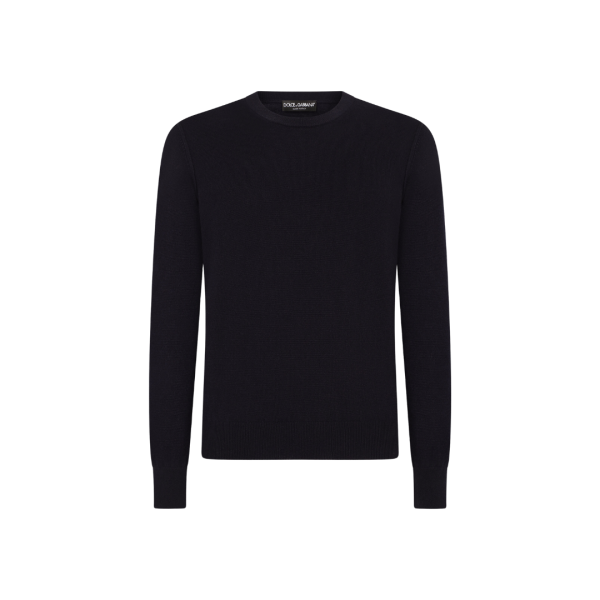 Pull col rond DOLCE & GABBANA cachemire bleu marine