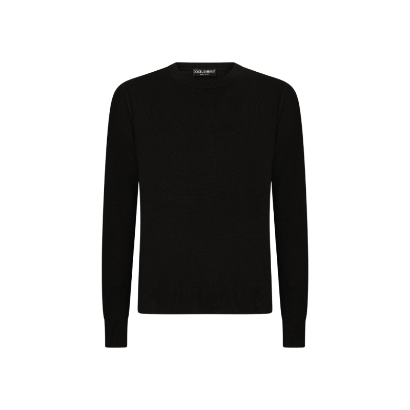 Pull col rond cachemire noir