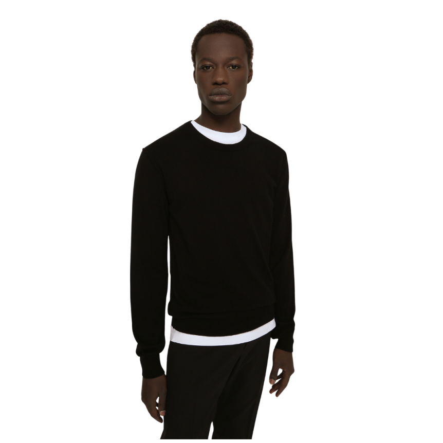 Pull col rond DOLCE & GABBANA cachemire noir