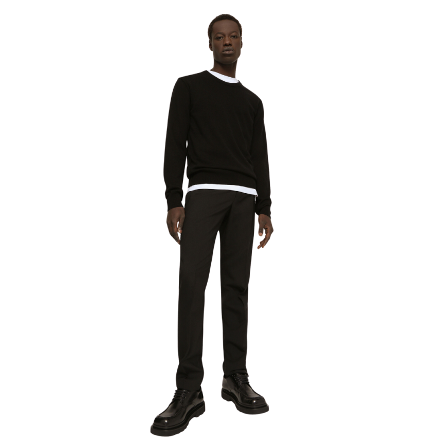 Pull col rond DOLCE & GABBANA cachemire noir