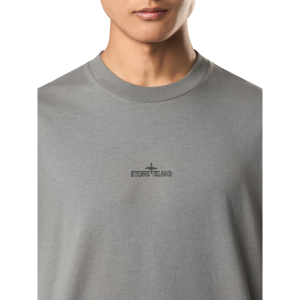 T-shirt manche courte STONE ISLAND coton gris broderie megacity dos