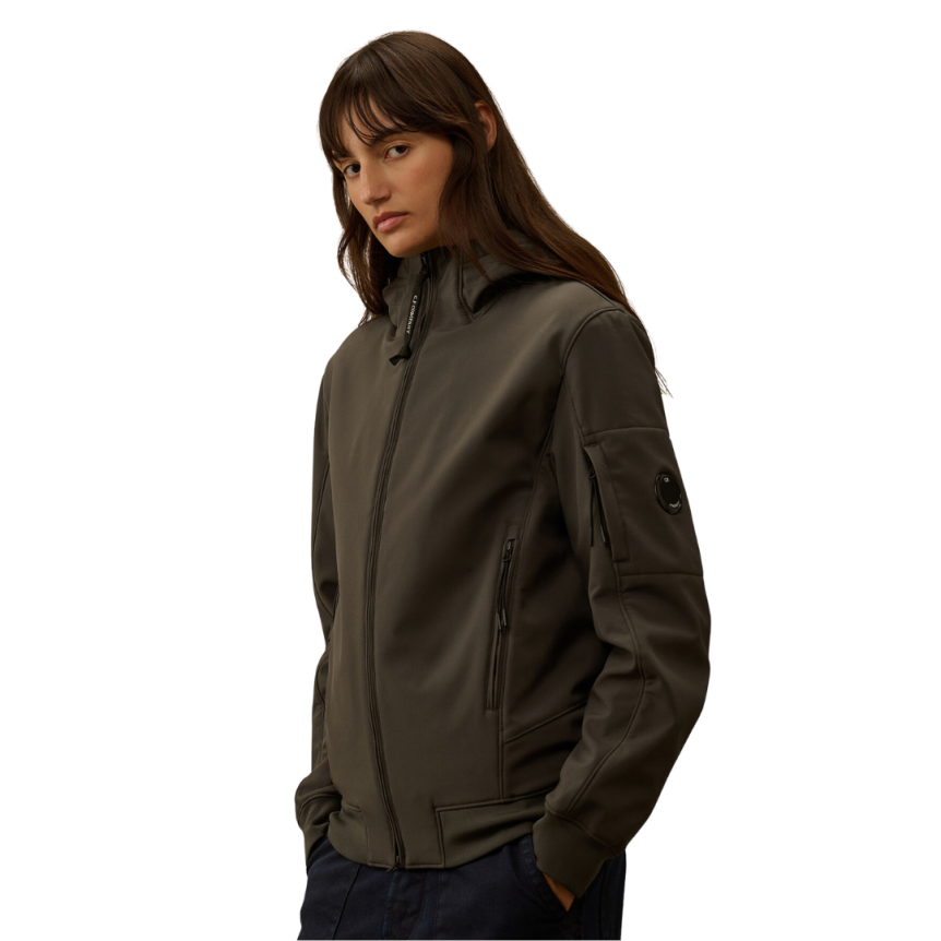 Veste à capuche C.P. Shell-R gris anthracite lentille