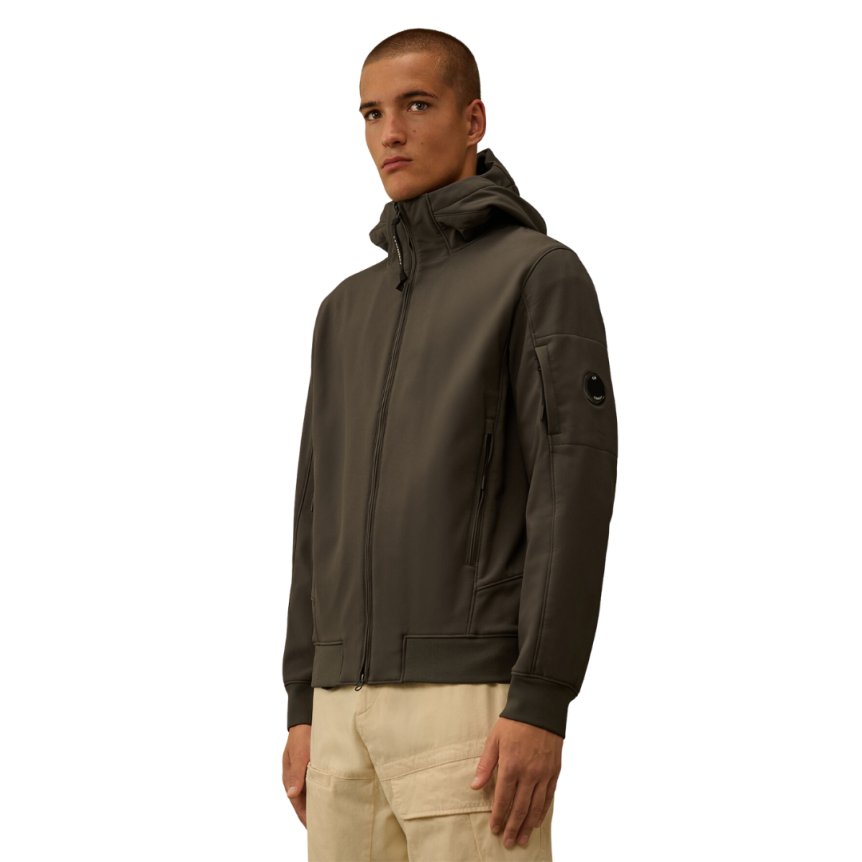 Veste à capuche C.P. Shell-R gris anthracite lentille