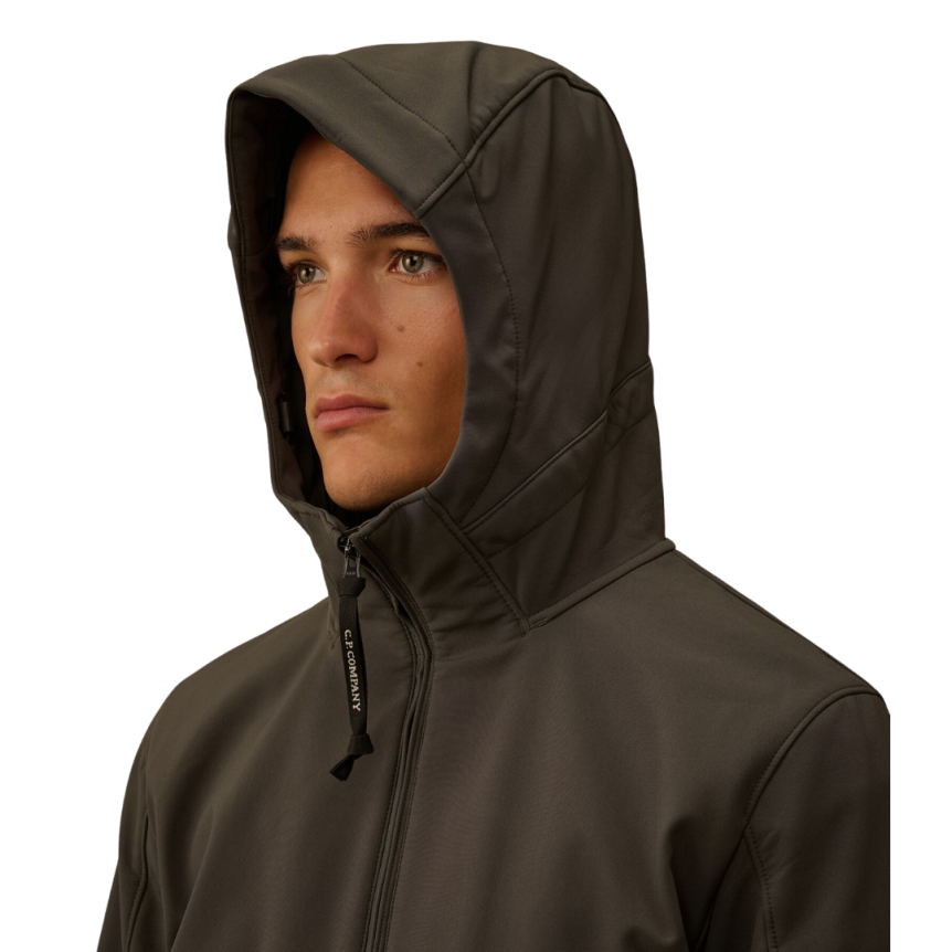 Veste à capuche C.P. Shell-R gris anthracite lentille