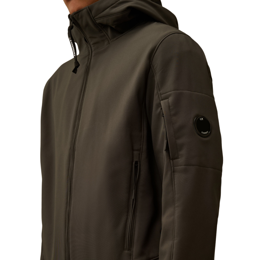 Veste à capuche C.P. Shell-R gris anthracite lentille