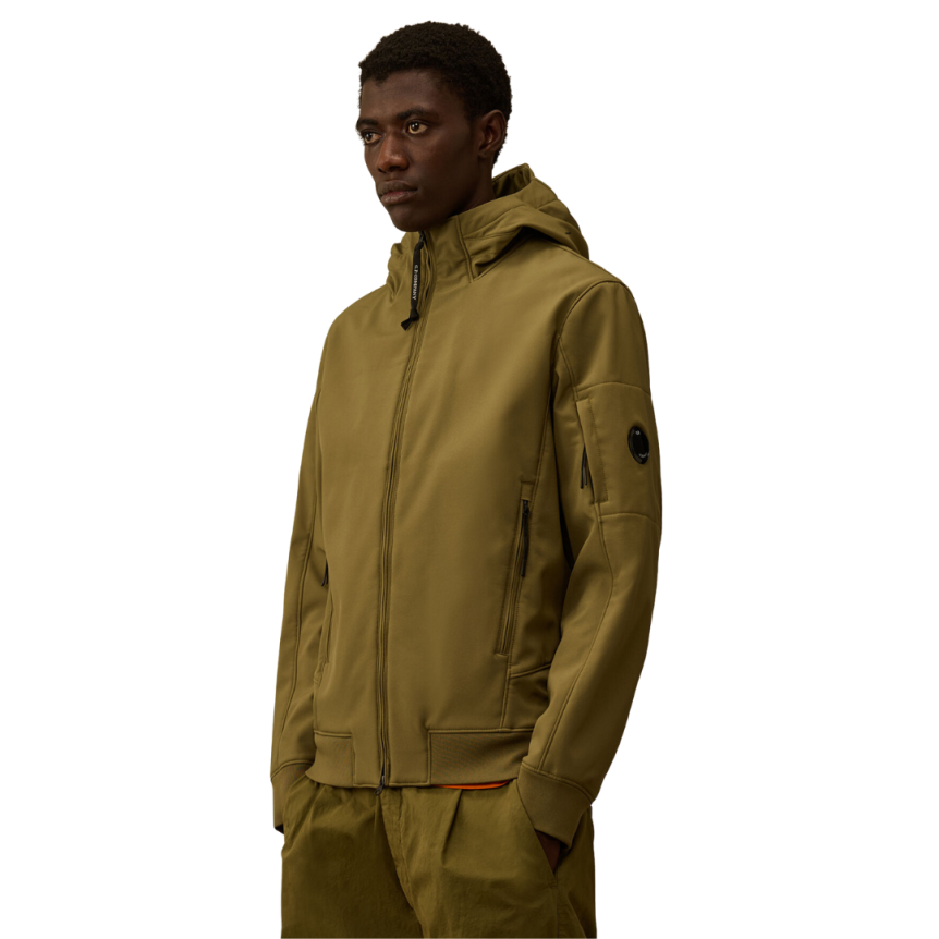 Veste à capuche C.P. Shell-R vert kaki lentille