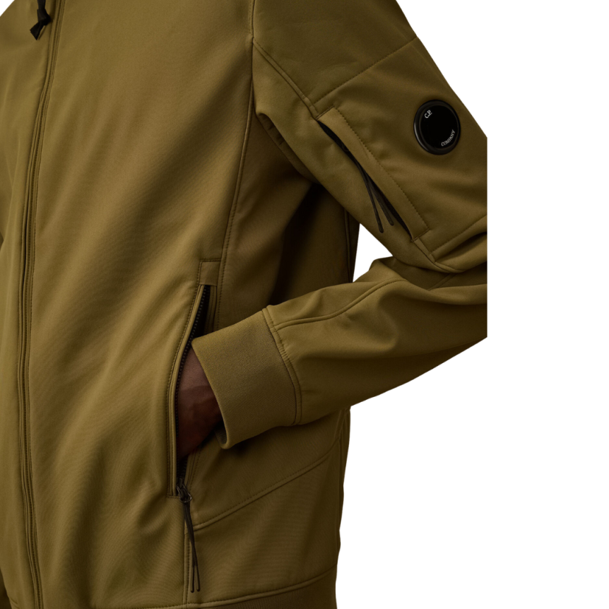 Veste à capuche C.P. Shell-R vert kaki lentille