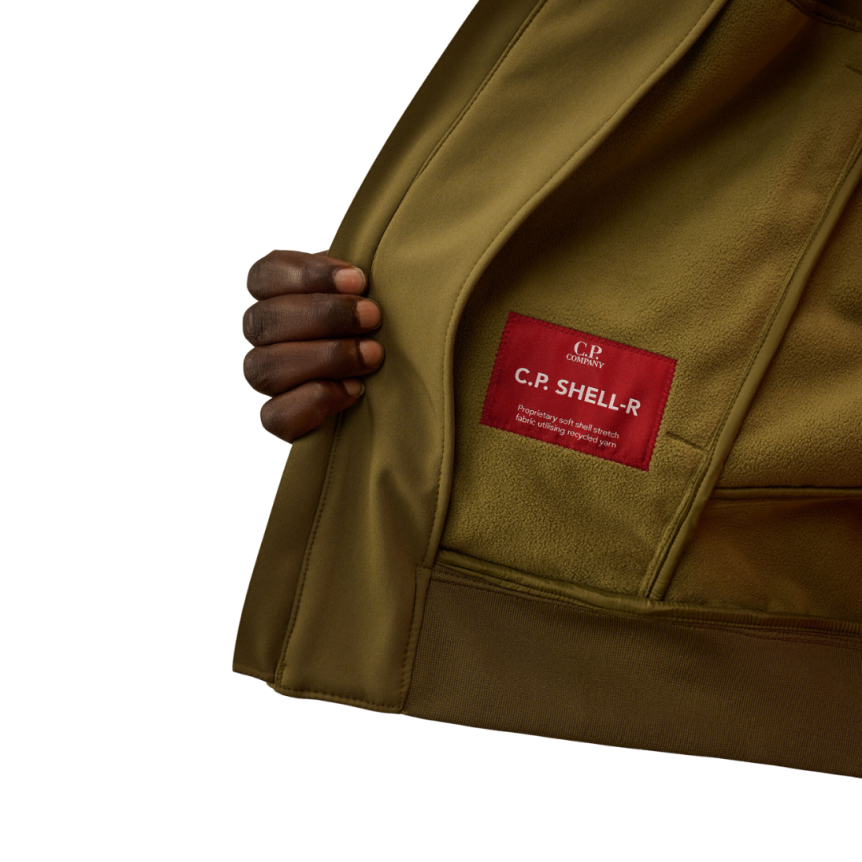 Veste à capuche C.P. Shell-R vert kaki lentille