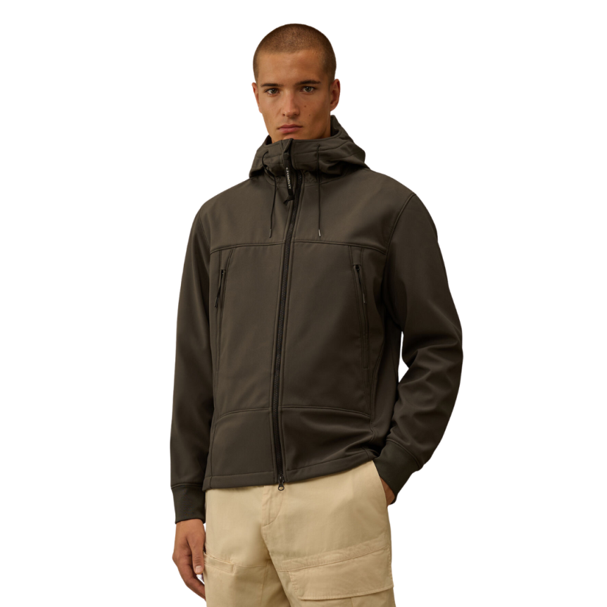 Veste Goggle C.P. Shell-R gris anthracite capuche lunettes