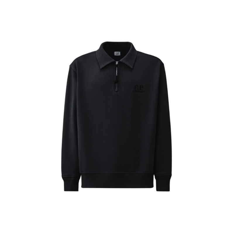 Sweat-shirt col polo zippé...