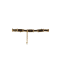 Ceinture cuir marron plaque chaine laiton doré