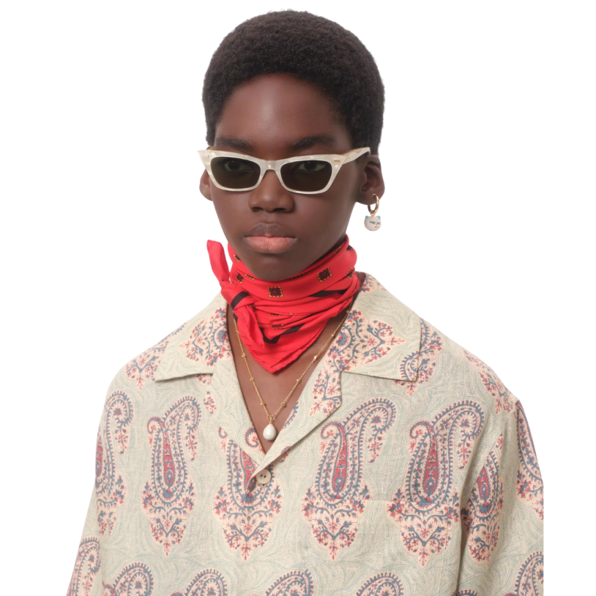 Foulard bandeau VALENTINO Opticool soie rouge imprimée