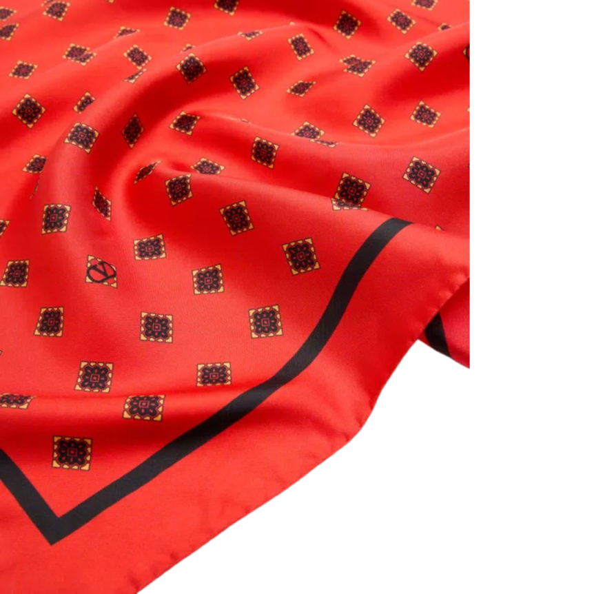 Foulard bandeau VALENTINO Opticool soie rouge imprimée