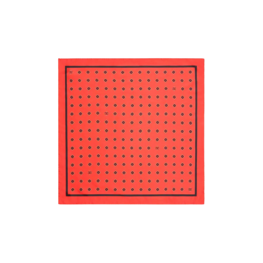 Foulard bandeau VALENTINO Opticool soie rouge imprimée