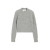 Pull col rond laine alpaga gris clair chiné broderie AMI