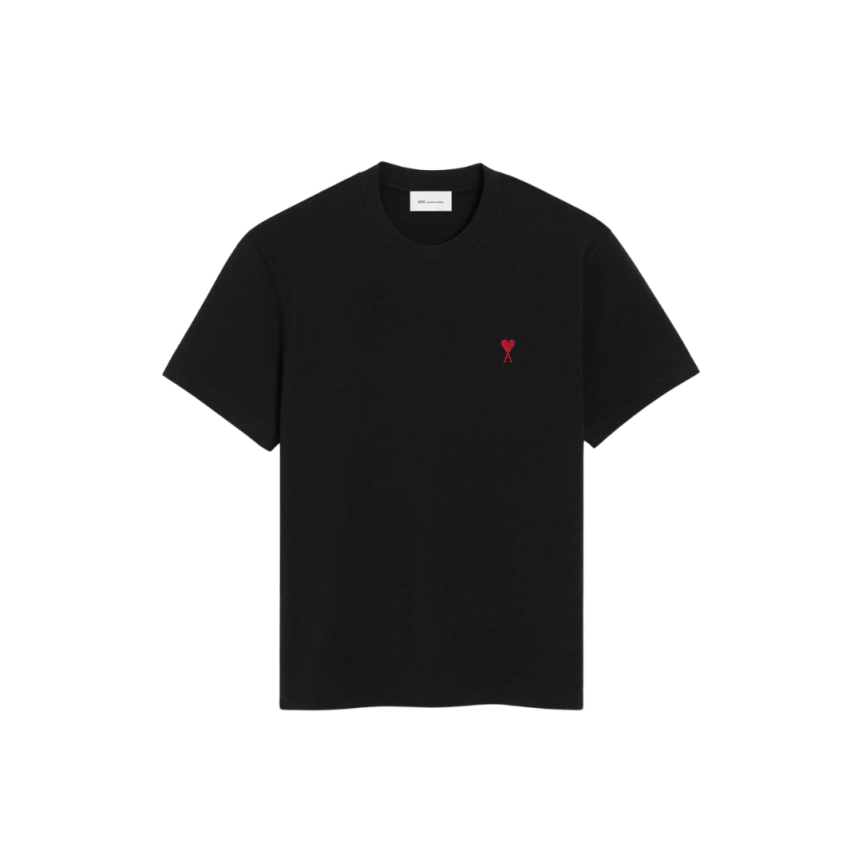 T-shirt Ami de Cœur jersey coton bio noir cœur rouge